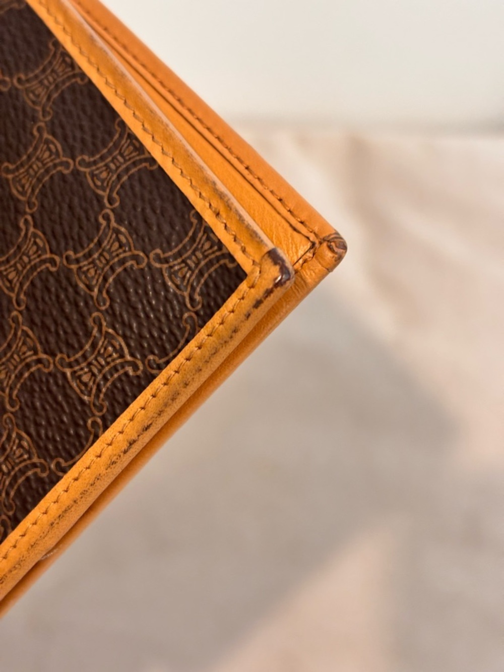 CELINE Vintage Macadam Triomphe Brown Monogram Bi Fold Wallet - Picture 5 of 9
